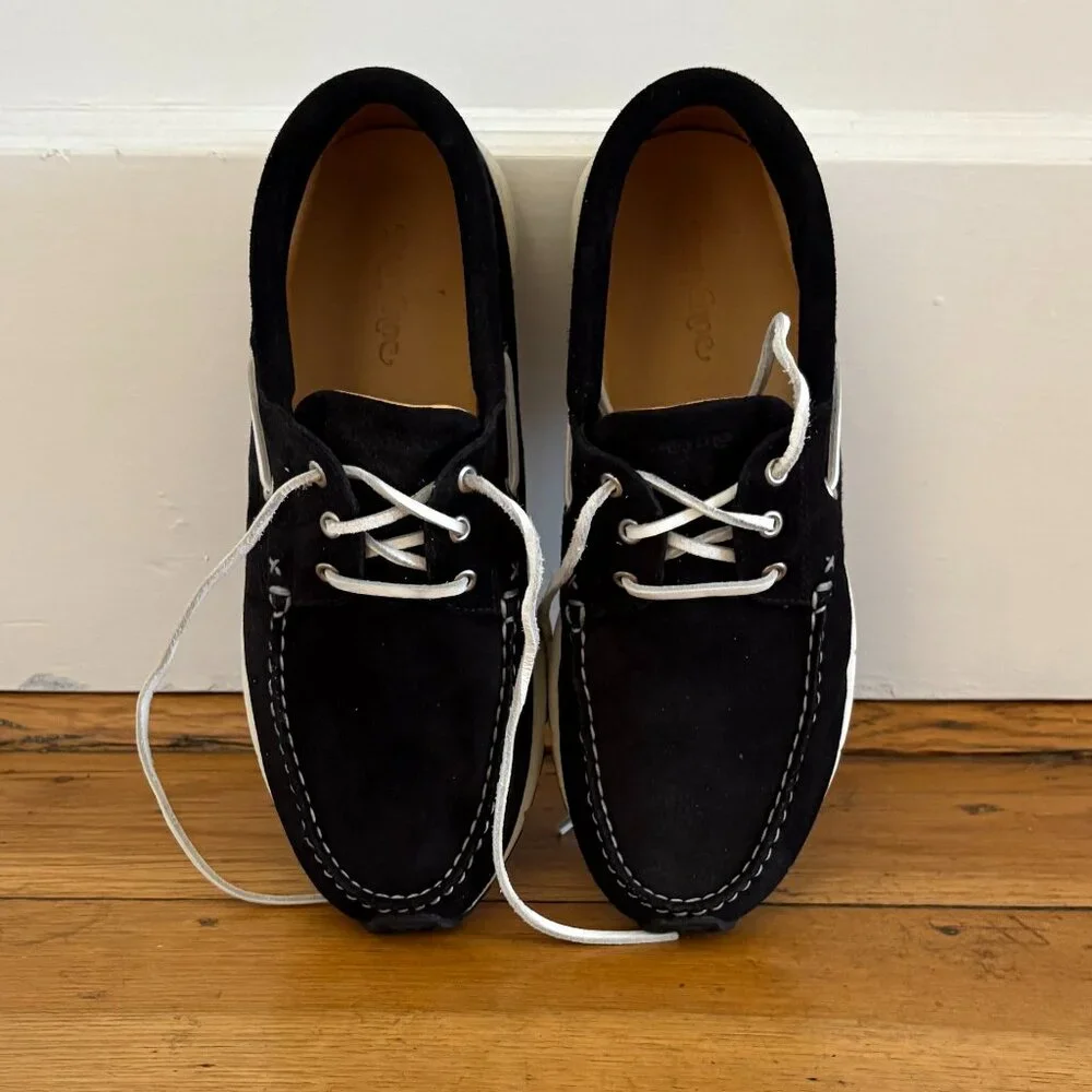EasyMoc Mens Merrimack Boat Shoe | Black Suede | Size 9 - Picture 2 of 4